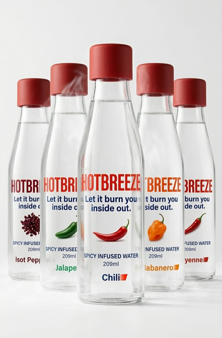 HOTBREEZE complete lineup — Chili, Jalapeño, Habanero, Cayenne, Isot Pepper
